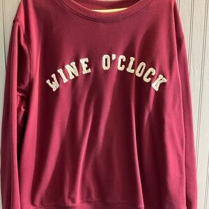 Wine O'Clock Burgundy Sweatshirt. Women’s size XXL. Preloved.